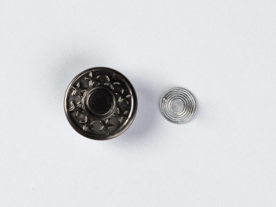  Пуговица джинсовая - 17 мм, 8 звёзд (сталь), цв. чёрный никель/1000 шт  ТриКатушки