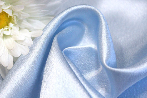  Ткань 2000 Крепсатин, ш.150см., №702 нежно-голубой (baby blue)  ТриКатушки