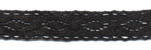  0021F черный кружево вязанное 21мм (намотка 20 ярдов = 18,3 метров)  ТриКатушки