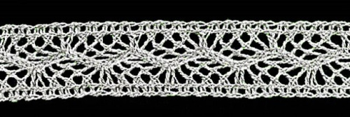  0235F лён кружево вязанное 22мм (намотка 20 ярдов = 18,3 метров)  ТриКатушки