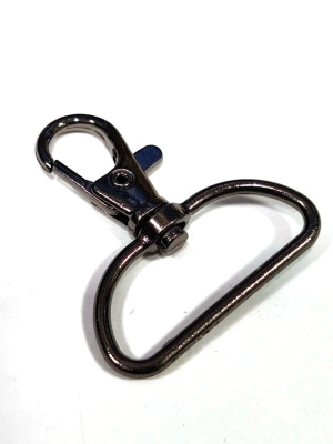  Карабин 30мм металл,поворотный цв.Черный Никель (фас.10/100/200 штук)  ТриКатушки