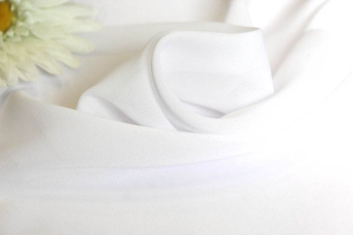  Ткань Шифон 2009 ш. 150 см.,цвет №000 белый  ТриКатушки