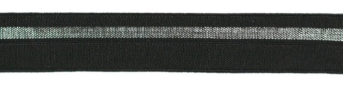  6317 черный/серебро резинка бельевая 19мм (намотка 144 ярда = 131,7 метра)  ТриКатушки