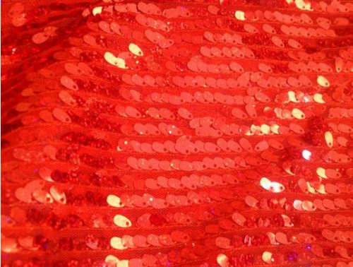  Ткань 5033 Сетка пайетки Галлограмма №101 красный  ТриКатушки