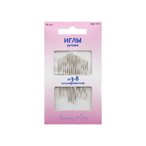  120115 Иглы плиссировочные №3-8, упак./16 шт., Hobby&Pro  ТриКатушки