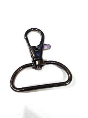  Карабин 30мм металл,поворотный цв.Черный Никель (фас.10/100/200 штук)  ТриКатушки