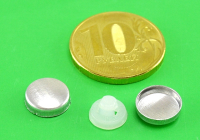  Заготовка для обтяжки пуговиц №16 (9мм) пластик цв. белый (уп 500 шт)  ТриКатушки