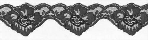  7010 черный кружево-капрон 60мм (намотка 27,4 метров)  ТриКатушки