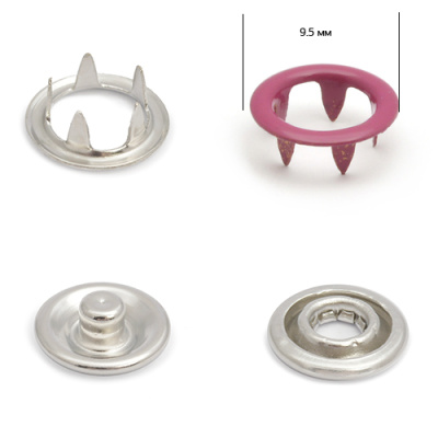   Кнопка рубашечная (кольцо) 9,5 мм - эмаль 174/1440 шт., цв. Фуксия NS  ТриКатушки