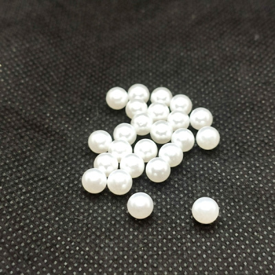  Жемчужина (Бусинка) 8мм уп.500гр.( 1850 шт +/-) без Шипа цв. Белый Жемчуг  ТриКатушки