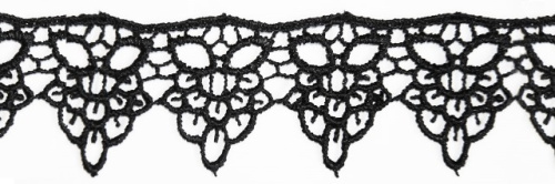  1084 черный Кружево вязанное 42мм (упаковка 15 ярдов = 13,7 метра)  ТриКатушки