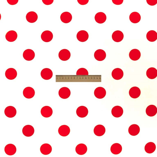  Ткань Кашибо горох 4,2см белый/красный арт. 5053  ТриКатушки