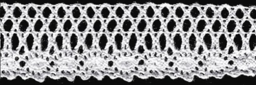  0111/1F белый кружево вязанное 15мм (намотка 20 ярдов = 18,3 метров)  ТриКатушки
