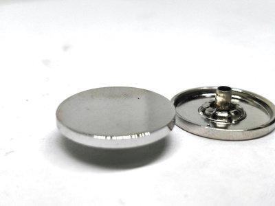  Шляпка плоская к кнопке литая 20 мм Premium (Нержавеющие) цв.Никель (уп.5/50шт)    ТриКатушки