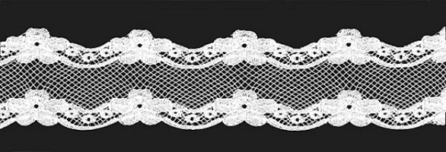  824-2 белый кружево-капрон 45мм (намотка 27,4 метров)  ТриКатушки