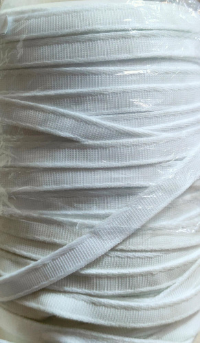  УЦЕНКА Тесьма тканная под каркас 10мм цв.белый (упаковка 100 метров)  ТриКатушки