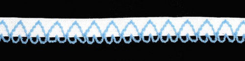  5369 белый/голубой резинка бельевая 11мм (намотка 144 ярда = 131,7 метра)  ТриКатушки
