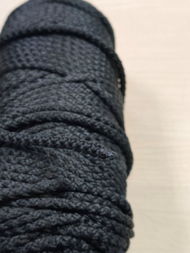  Шнур с сердечником 5мм полиэфирный 100м, цв.черный  ТриКатушки