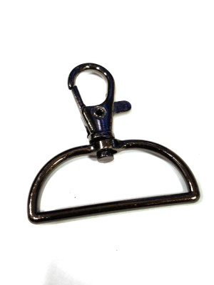  Карабин 40(38)мм металл,поворотный цв.Черный Никель (уп.200шт)  ТриКатушки