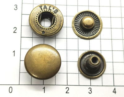  Кнопка 15мм Альфа сталь цв.Антик (уп 720шт) Tals(Турция)  ТриКатушки