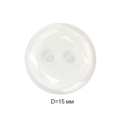 Пуговицы пластик CY 3234 24L-15мм,2 прок.цв.Прозрачный(уп.1000 шт)