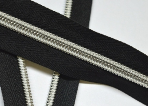  Молния Рулонная "Спираль" витая Т5 декор №322 серебро  (уп. 5м / 200м)  ТриКатушки