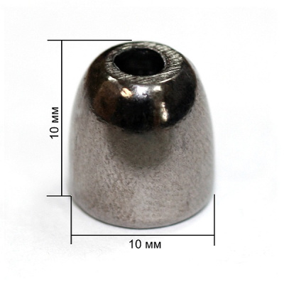  16642К черный никель концевик металл h=10мм (упаковка 500 штук)  ТриКатушки