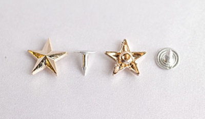  051-F золото Хольнитены декоративные "металл" 15мм (упаковка 500 штук)  ТриКатушки