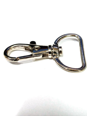  Карабин 20мм металл,поворотный цв. Никель (фас.10/100/200шт)  ТриКатушки