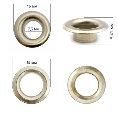 Люверсы сталь New Star №5 (_ 7,3мм, h 5,41мм) цв. никель уп. 500шт