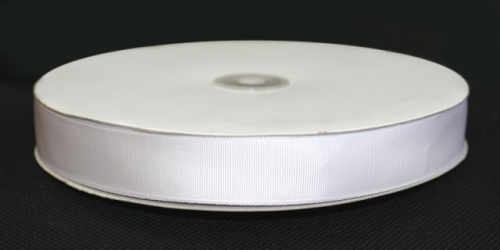  Лента репсовая 25мм (намотка 100 метров) белый  ТриКатушки