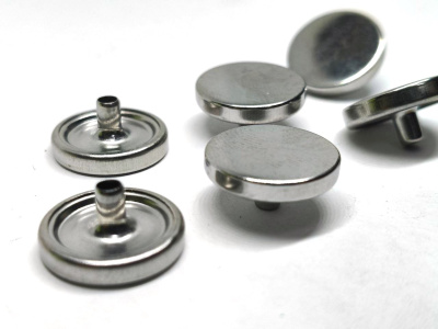  Шляпка плоская к кнопке 15 мм (Нержавеющие) цв.Никель (уп.10/100 шт)  ТриКатушки