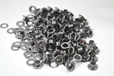  Люверсы №4 6мм сталь чёрный никель (уп 100 шт) "Proknopka"  ТриКатушки