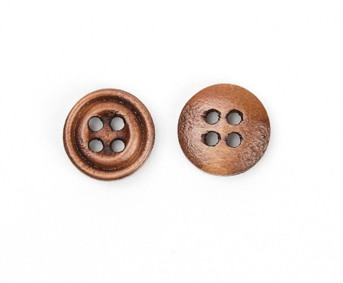  Пуговицы деревянные, арт. 0452, цв. Орех, 18L-11мм (уп.50 шт.)  ТриКатушки