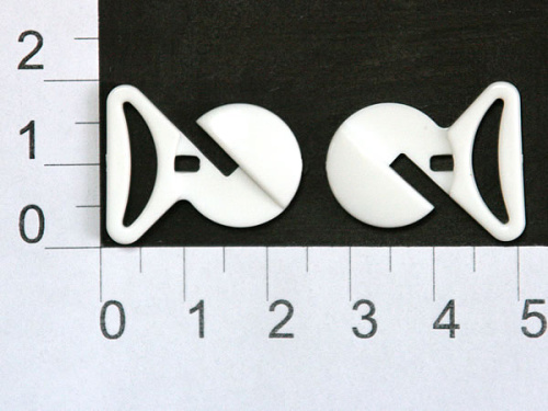  Застежка пластик XZD-15В белый 12мм (упаковка 100 штук)  ТриКатушки