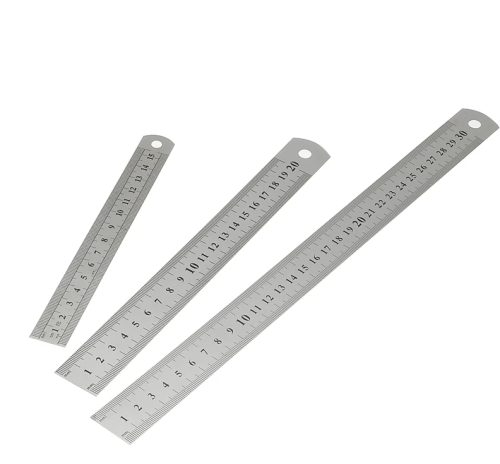  Линейка металлическая двусторонняя, 50см  ТриКатушки