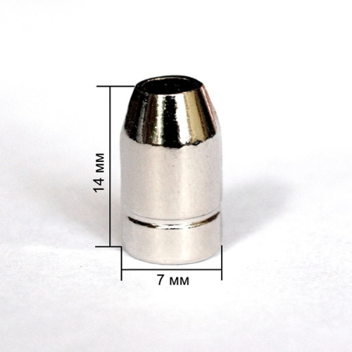  2847К никель концевик металл h=14мм (упаковка 500 штук)  ТриКатушки