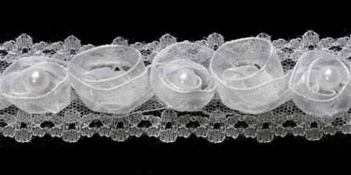  0626-2089 белый Тесьма, ширина 25мм (намотка 15 ярдов = 13,7 метра)  ТриКатушки