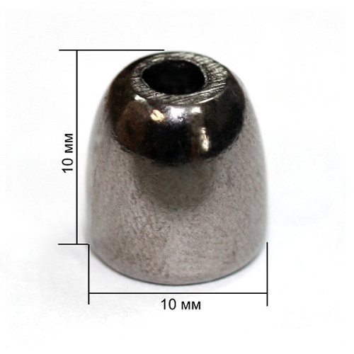  16642К черный никель концевик металл h=10мм (упаковка 500 штук)  ТриКатушки