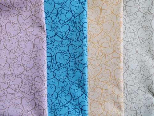  Ткань курточная детская  Дьюспо 240T WR PU цв.Hearts-2-all  ТриКатушки