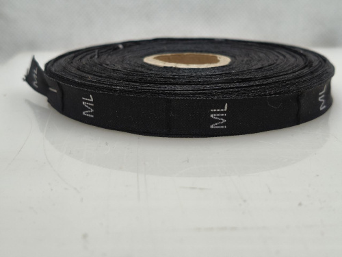  Размерник жаккард чёрный ML (рул 1000шт)  ТриКатушки