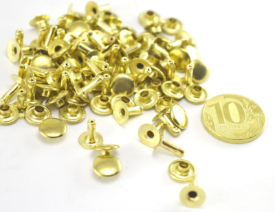  НЕРЖ. Хольнитены 9*9 золото (упак.50 шт.) "Proknopka"  ТриКатушки