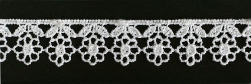  1113 белый Кружево вязанное 20мм (упаковка 15 ярдов = 13,7 метра)  ТриКатушки