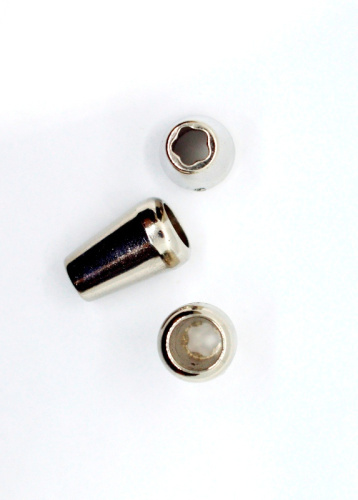  Наконечники СУ 1155 пластик с металлическим покрытием(уп.10 шт.) цв. Никель "Proknopka"  ТриКатушки