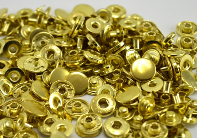  Кнопка НЕРЖ. Альфа №54 12,5мм цв. Золото (уп. 20 шт) ProKnopka  ТриКатушки