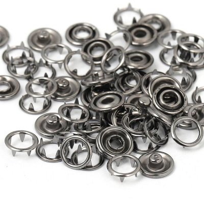  Кнопка Трикотажная (кольцо) 7,8 мм нержавейка, Черный Никель  (уп.1440 шт).  ТриКатушки