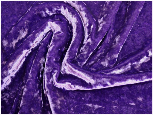  Ткань SPT-280 Бархат стрейч крэш (Корея) цв. фиолетовый (violet)  ТриКатушки