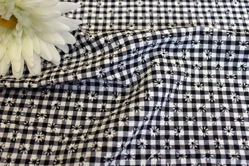  Хлопок клетка флок арт 2098 цв. 998 (92% Хлопок, 8%ЭЛ), 220г/м. пог  ТриКатушки