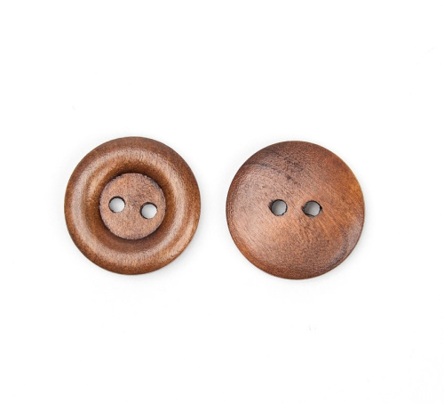  Пуговицы деревянные, арт. 0456, цв. Орех, 40L-25мм (уп.50 шт.)  ТриКатушки