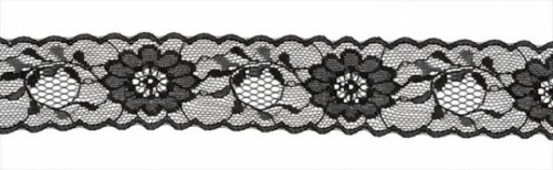  928 черный кружево-капрон 40мм (намотка 27,4 метров)  ТриКатушки